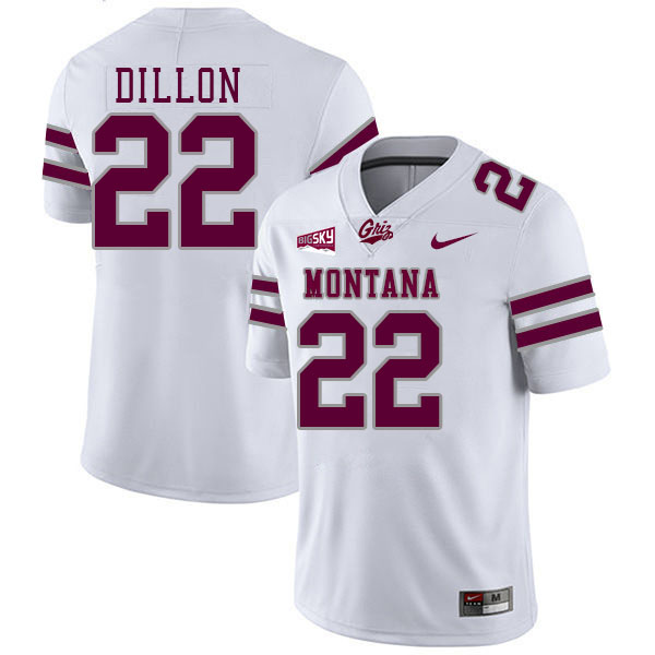 Montana Grizzlies #22 Terry Dillon College Football Jerseys,Uniforms Stitched Sale-White